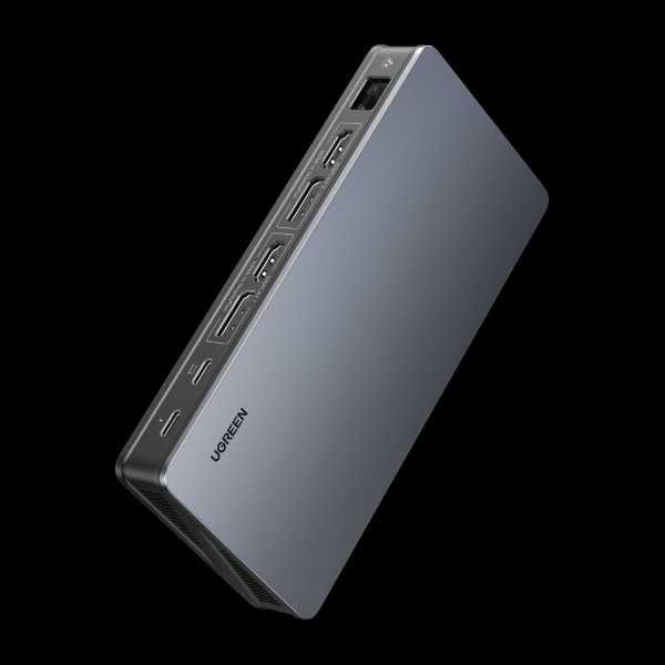 Адаптер Хъб, Ugreen, USB-C-2xUSB-A, 2xHDMI, 2xDP, SD/TF/RJ45, Алуминий