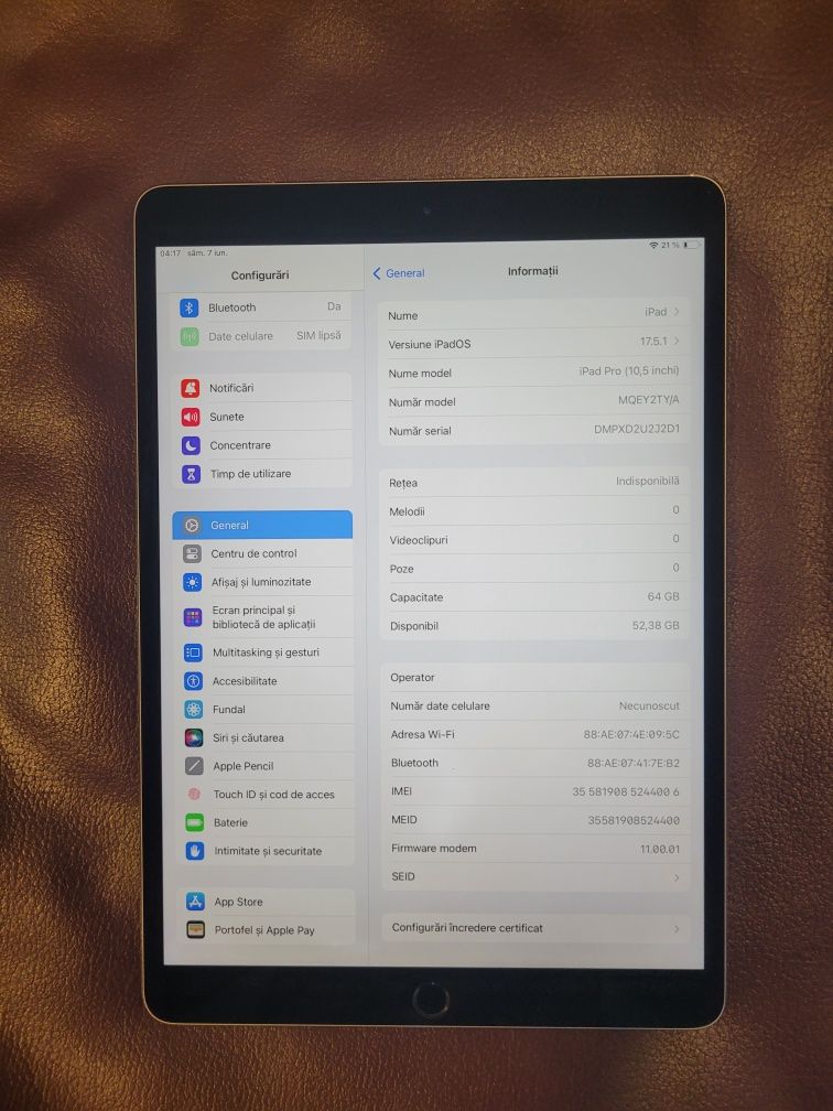 Apple Ipad Pro 10.5 2017 A1709
