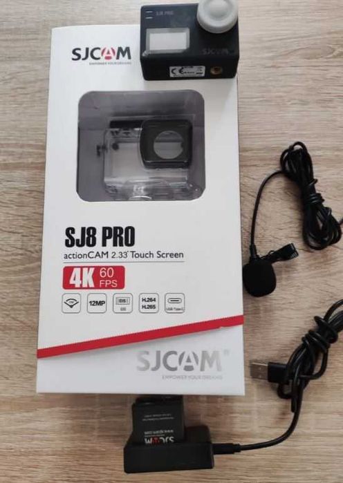 Экшн камера SJ8 PRO 4K с дополнительными аксессуарами