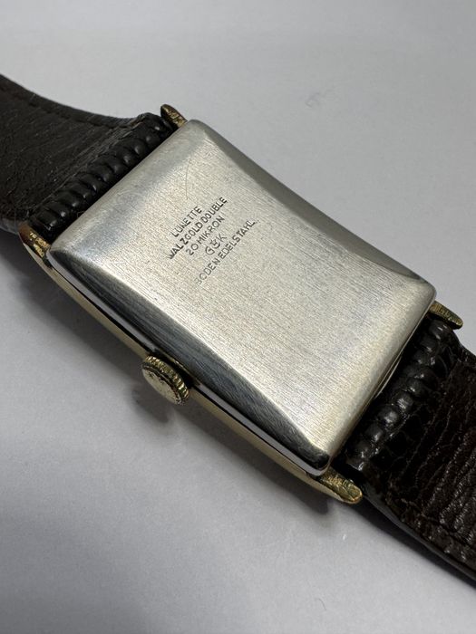 Rar! Ceas Germany Exita Art Deco, mecanic placat aur. Anii 1940 tank