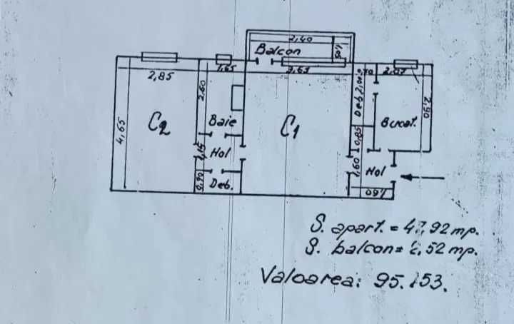 Podul Ros | Apartament 2 camere | Etaj 1