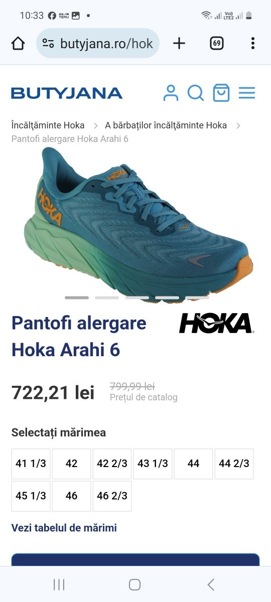 Hoka arahi 6 mărime 42,5