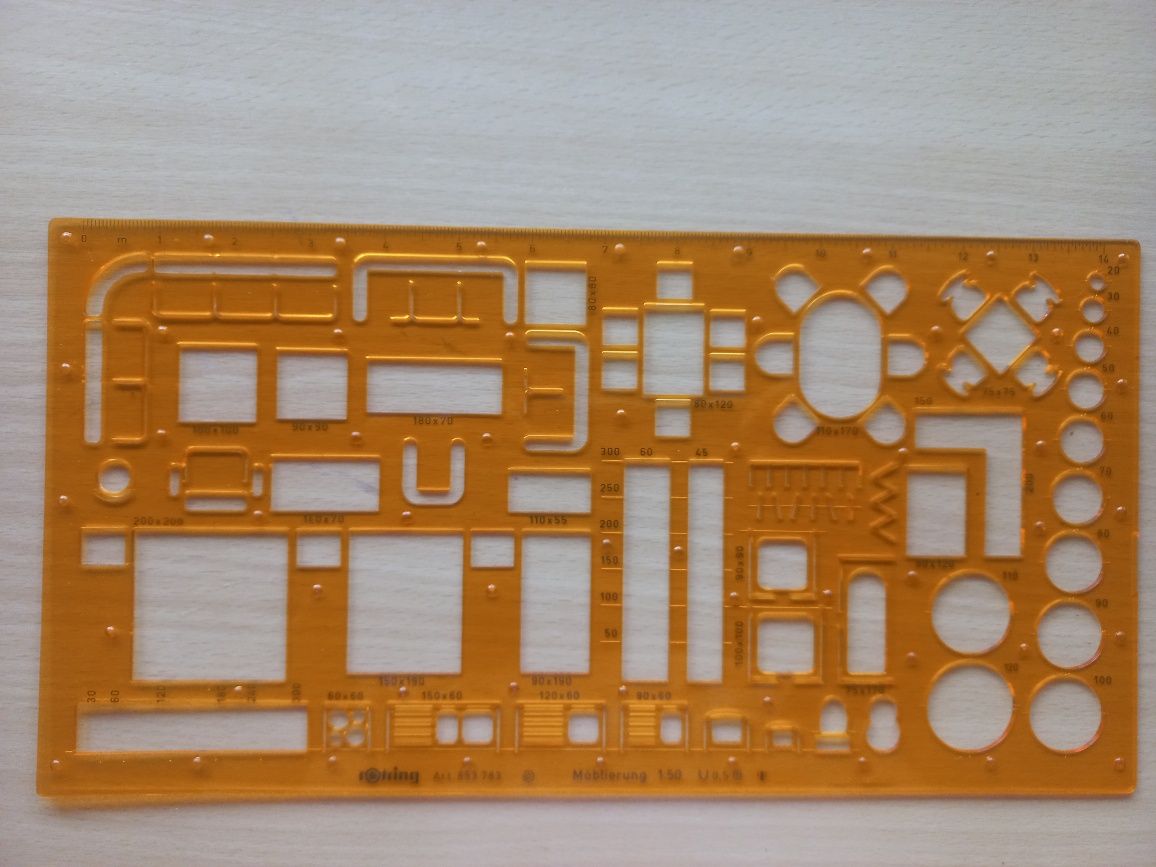 Линейка шаблон для архитекторов и дизайнеров, Rotring