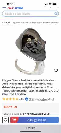 Leagan electric multifunctional, conectare bluetooth, melodii proprii.
