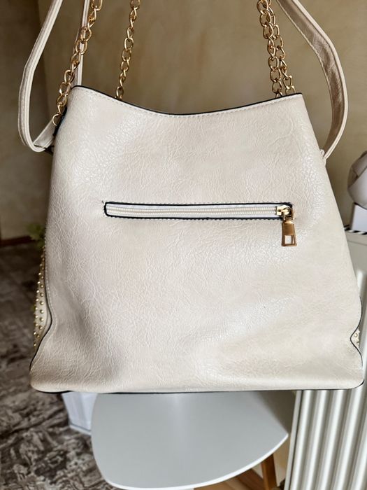 Geanta bej din piele ecologica