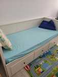 Pat Divan IKEA cu 3 sertare,  alb, saltea Mobexpert Tesy