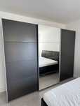Dressing/Dulap 270/210/54 cm 3 usi culisante gri antracit/oglinda