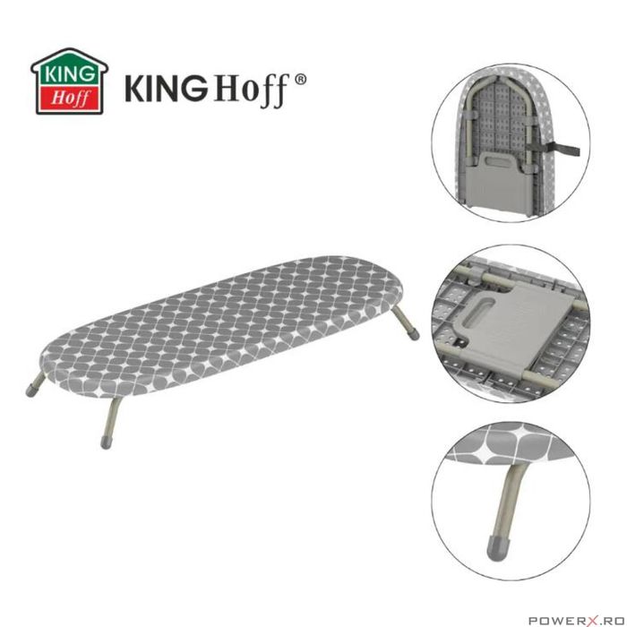 Masa de calcat mini pliabila, gri, Kinghoff