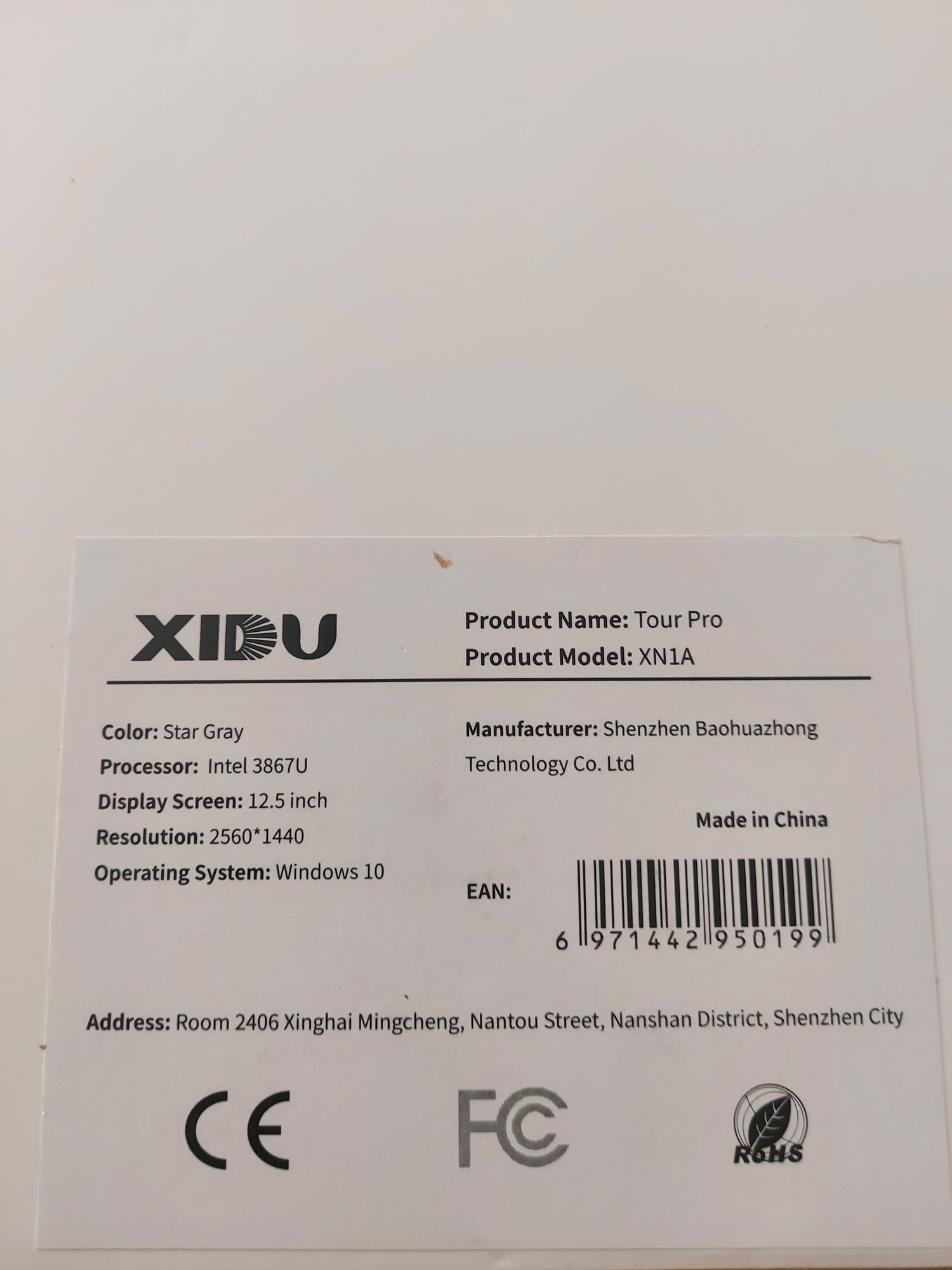 Laptop  Xidu Tour Pro