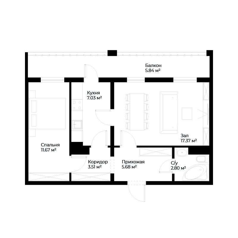 2-xonali xonadonlar | 2-комн. квартиры ЖК Assalom Sohil - Golden House