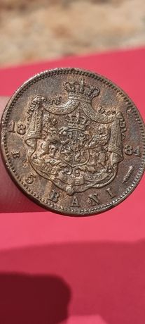 Moneda 5 bani 1884