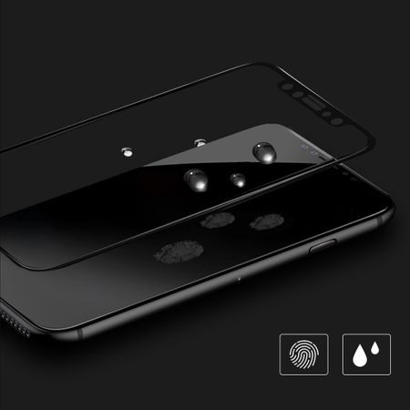 Folie de sticla FULL GLUE pentru Apple iPhone X, GloMax 3D Negru