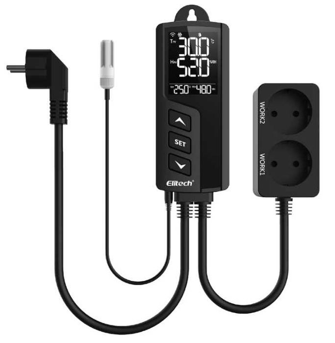 Termostat Elitech, WiFi, cu senzor, control temperatura si umiditate