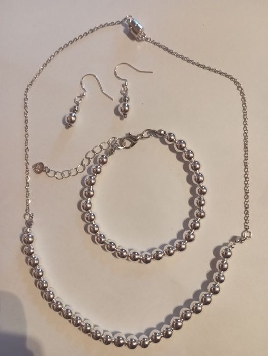 Set brățară, cercei și colier Hematit și argint