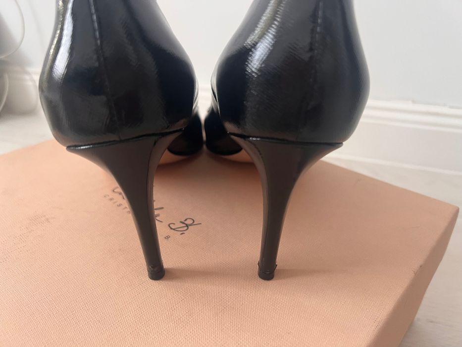 Musette pantofi cu toc negri