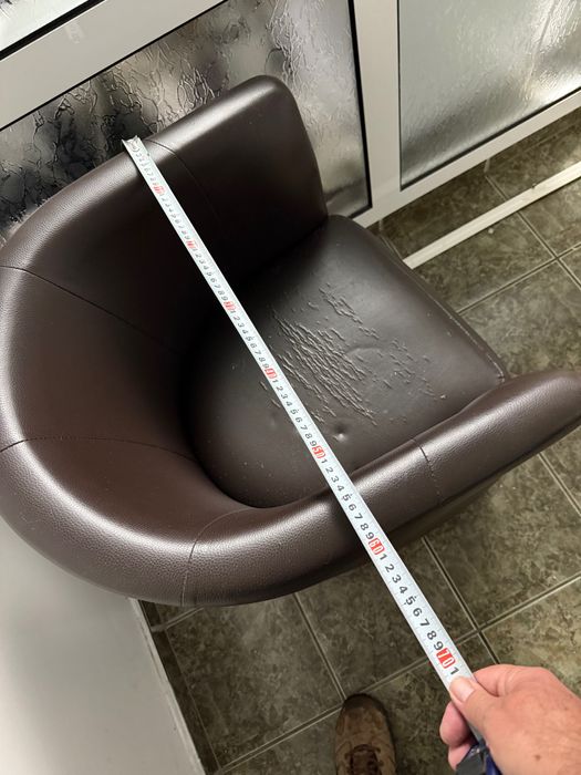 Кафяв фотьойл с табуретка 3 броя