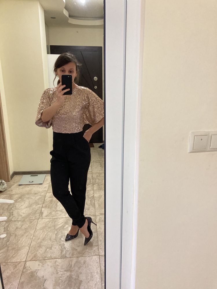 Гащеризон asos / Little Mistress kimono sleeve sequin top