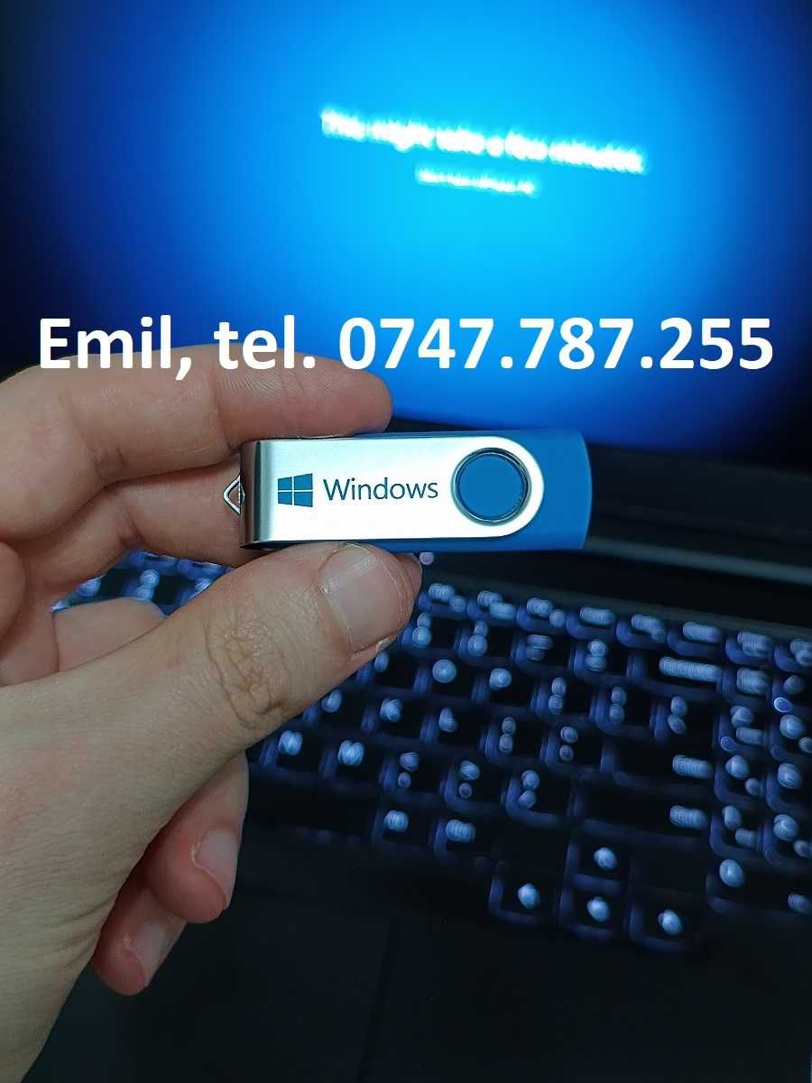 Stick bootabil Windows 7, 8, 10, 11 Pro, Office cu licență originală!
