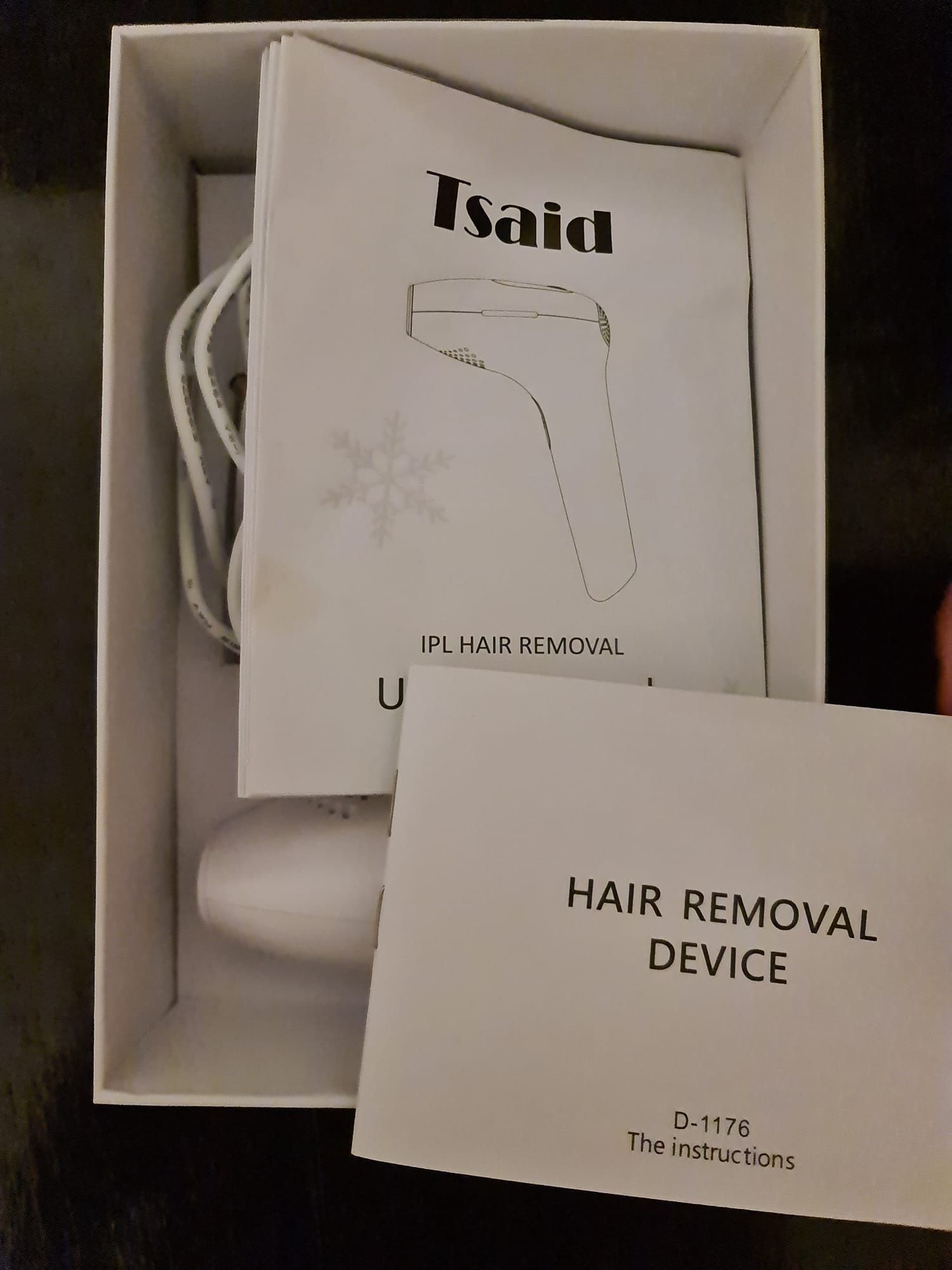 Epilator IPL  cu ochelari si manual de folosire.