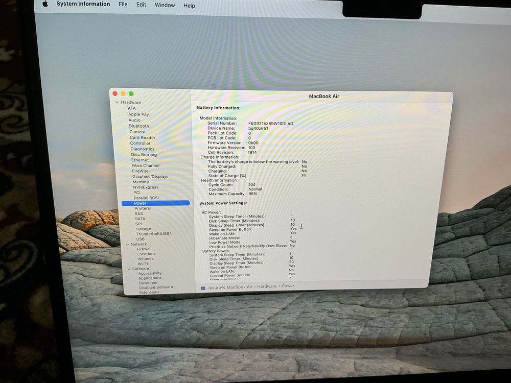 MacBook Air M2 96%