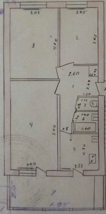 Метро Новза.  3 комнаты.  Балкон 2/6. Продается квартира на Чиланзаре