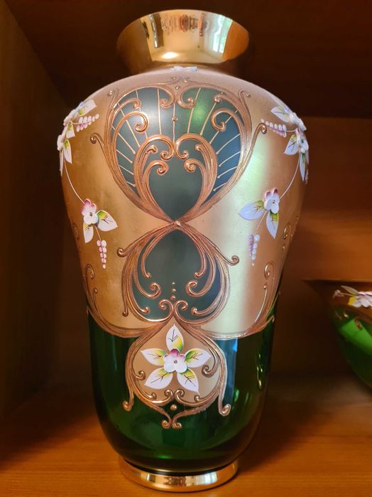 Set 3 piese cristal Bohemia placat cu aur 24k