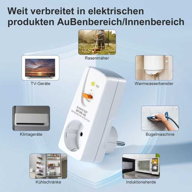 2бр. Kонтакт защита от токови удари 220-250V AC, макс мощност 4000W