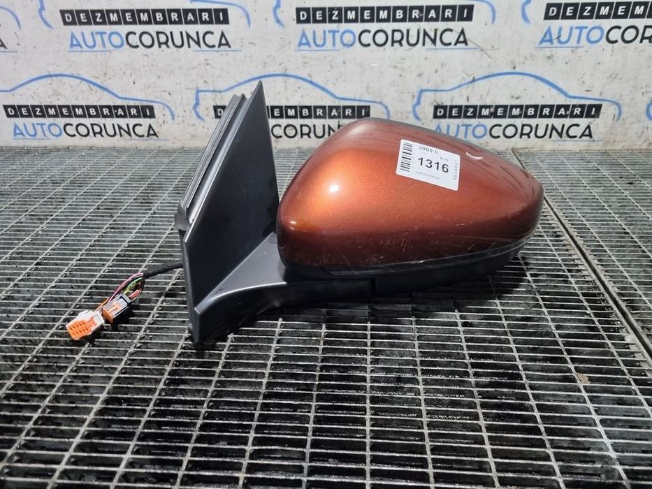 Oglinda stanga Peugeot 3008 II 2016 - 2020 4 Usi Copper Braun Perleffekt ELG (1316) ...