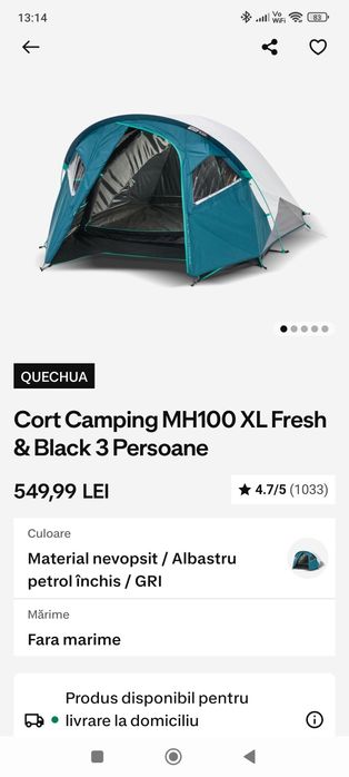Cort Camping MH 100 XL Fresh Black