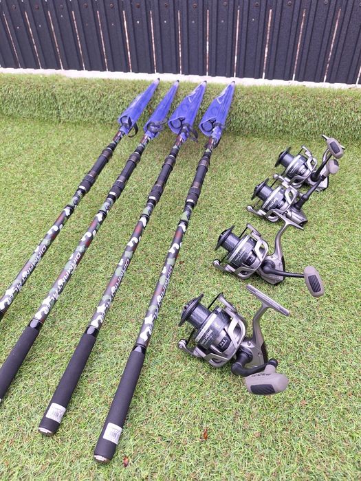 Set 4 Telecarp Camo 3.9m, 3.5 lbs Diamant + 4 mulinete LAC Pro Fl 6000