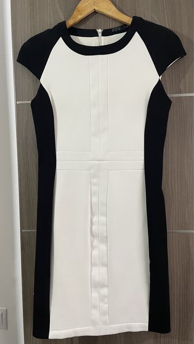 Rochie zara neagra cu alb