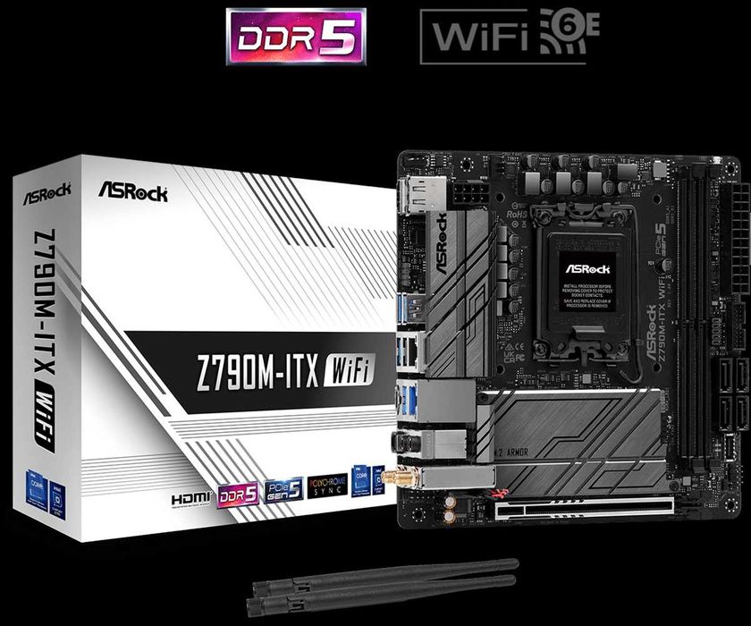 Дънна платка ASRock Z790M-ITX, WIFI, DDR5 LGA 1700 Mini-ITX