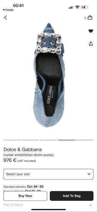 Dolce Gabbana crystal denim pumps