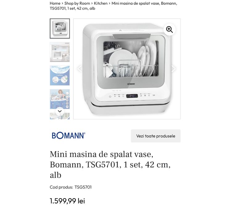 Mini-Maşină de spălat vase de blat Bomann TSG 5701