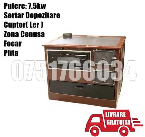 Soba Lemne Plita Cuptor Bucatarie + Sertar 8.4 kw LIVRARE GRATUITA MM