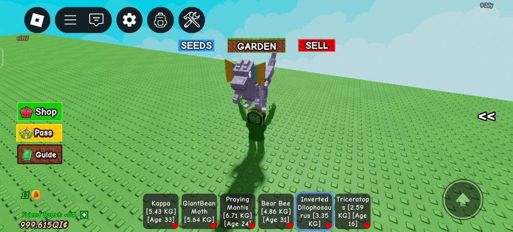 Инвертед дилофаузур grow a garden roblox
