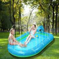 Piscina pentru copii cu stropitoare Ekkong, PVC, verde/albastru, 101 x