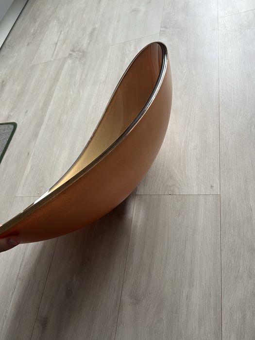 Lavoar baie de sticla colorat oval, semitransparent pe blat