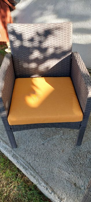 Set mobilier gradina/terasa, masa, canapea, 2 fotolii, portocaliu