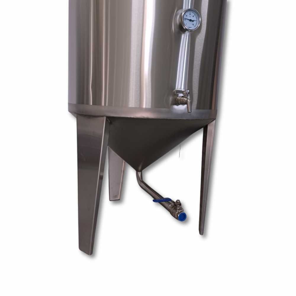 Butoi inox cu capac flotant- Fermentator 335 Litri cu fund conic