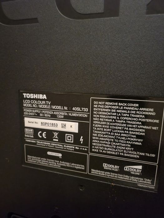 TV Toshiba REGZA 40 inch