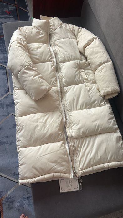 Пуховик теплый, длинный