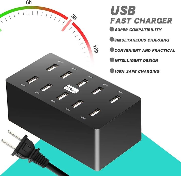 HUB USB 10 ports - fast charging - for iPhone, Samsung, etc