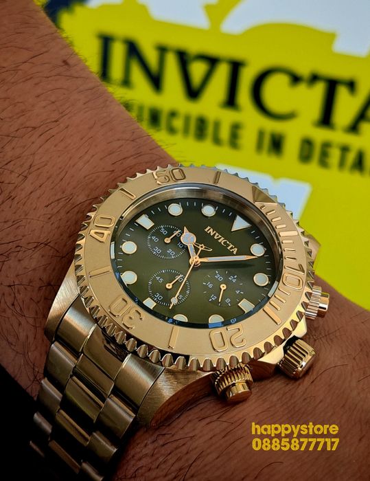 INVICTA Grand Diver Green dial 52mm, Инвикта нов ръчен часовник