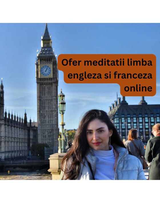Meditatii engleza- franceza, pret 1h- 95 de lei, ofer adeverință