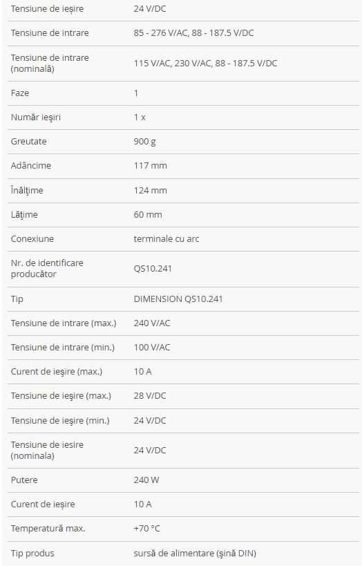 Sursă de alimentare şină DIN 24 V/DC 10 A Puls QS10.241