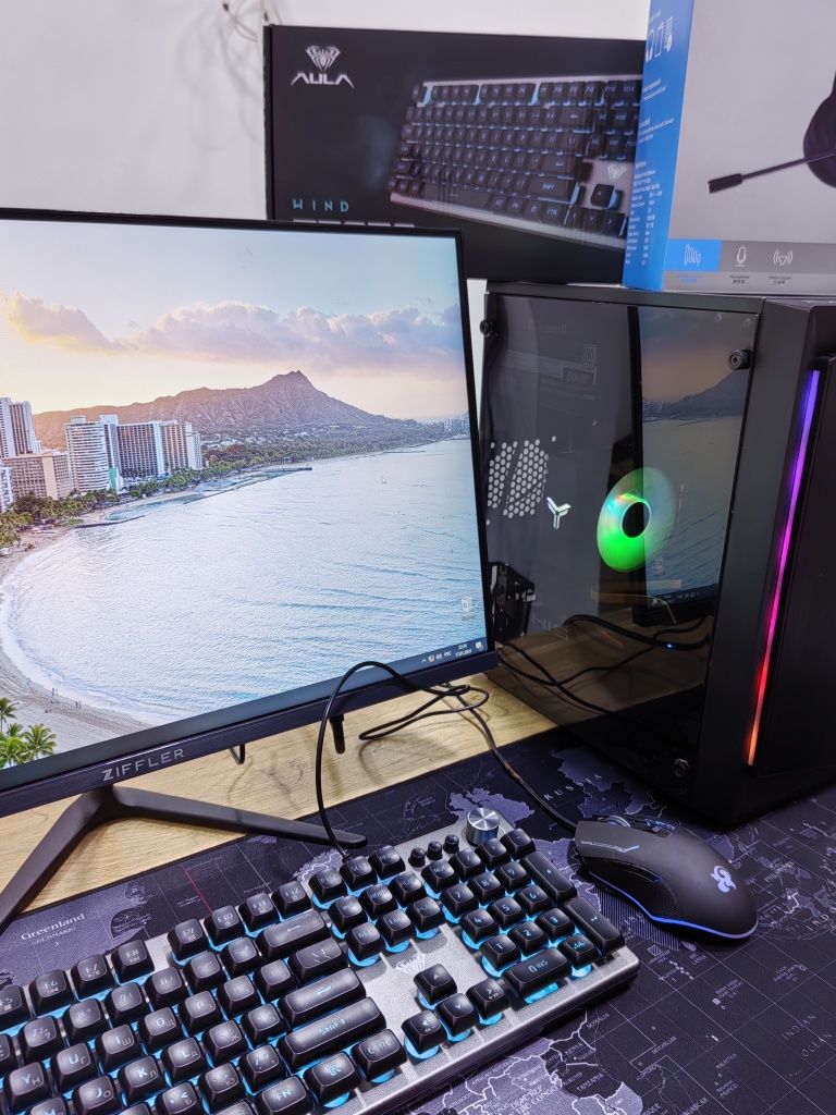 Компьютер комплект I3 12100f/RX580 8g/ssdm2 128/HDD500g/монитор 100gz