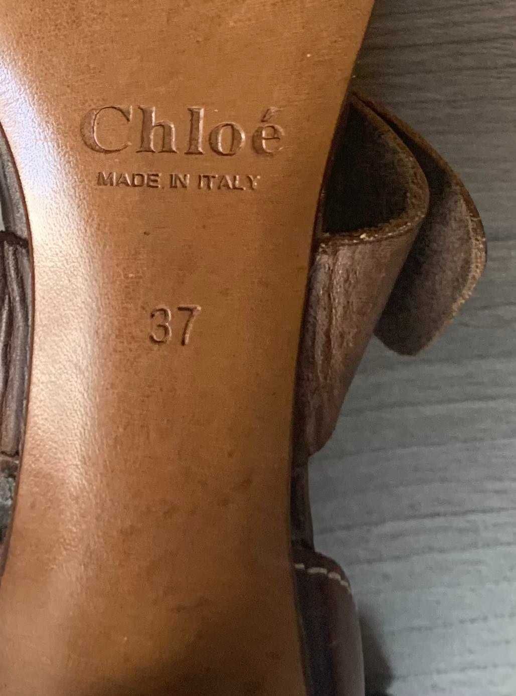 CHLOE Superbe Sandale Fashion Maro Piele Toc Mediu Original UK