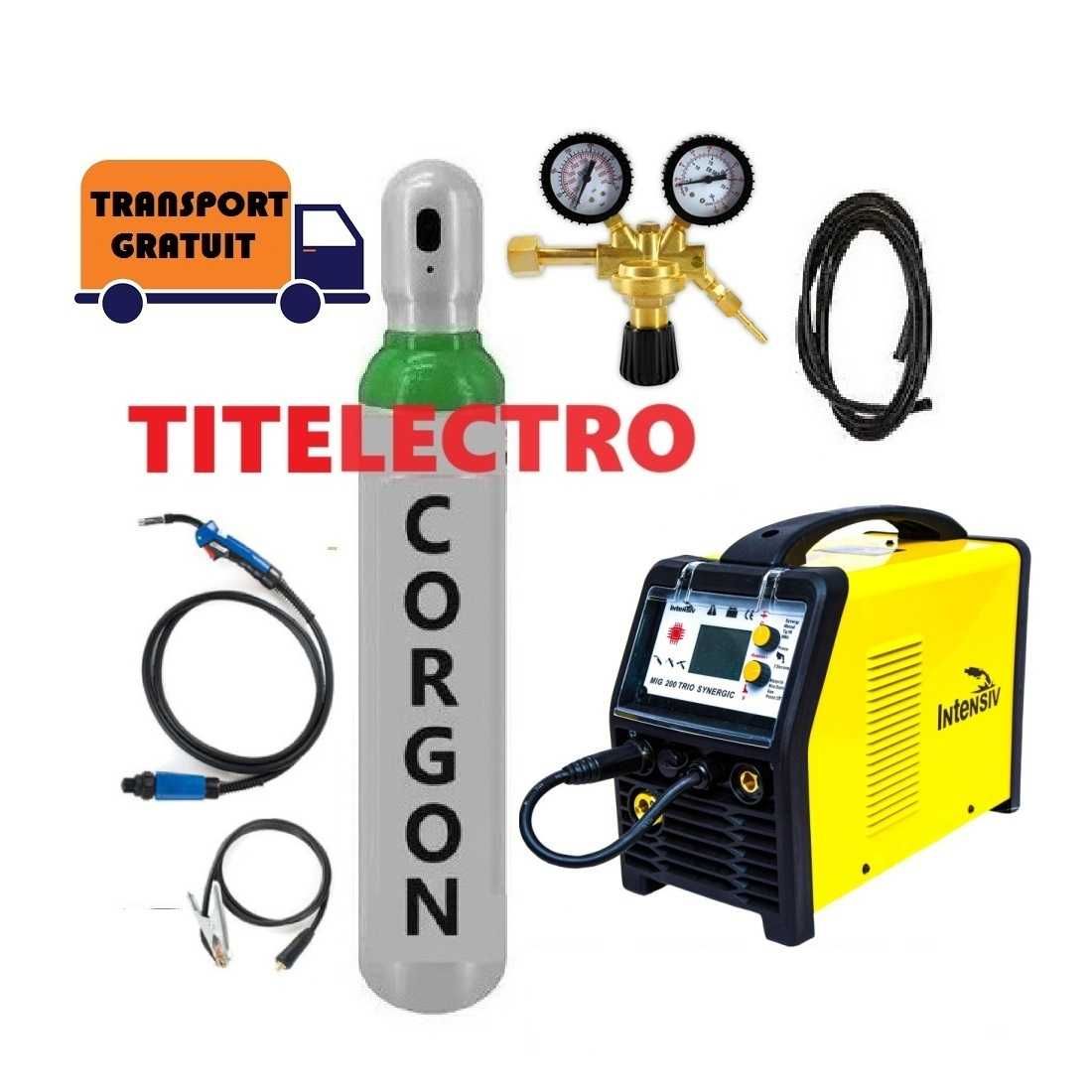 Aparat sudura cu sarma MIG 200 Trio Synergic + tub 8L plin + reductor