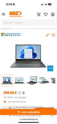 Laptop NOU in Cutie MEDION AKOYA E15423 ,i5, 15,6”,1TB SSD, 8GB RAM